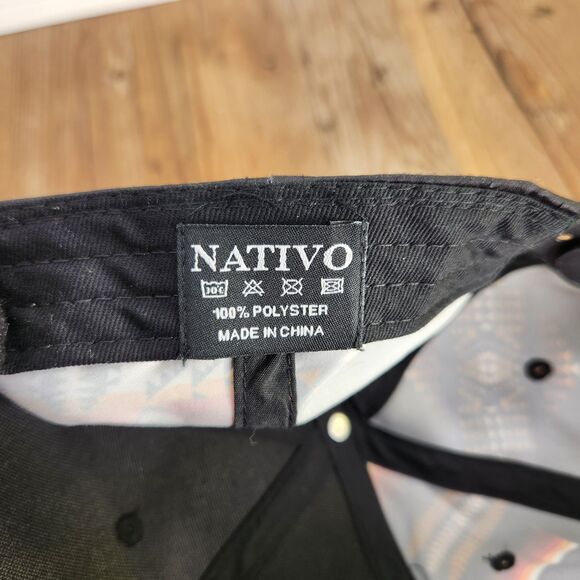 Nativo Aztec Tribal Southwestern Snapback Hat Cap Black Red Native American Flat - Picture 9 of 9